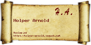 Holper Arnold névjegykártya