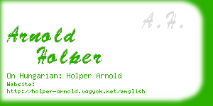 arnold holper business card